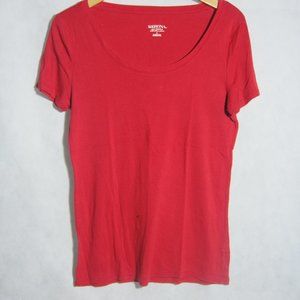 Merona Women Red T-Shirt Size L